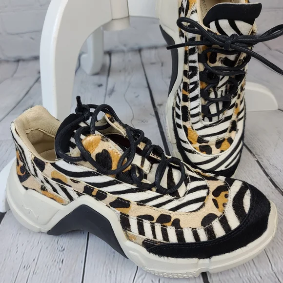 MARK NASON Leopard and Zebra Print Sneaker - Picture 1 of 8